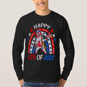 Camiseta Cute Dab Unicornio Rainbow American Flag Happy 4t