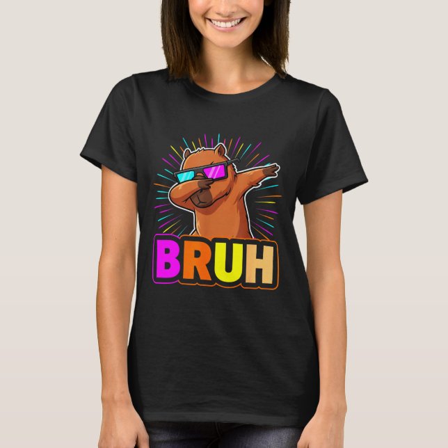 Camiseta Cute Dabbing Capybara Funny Animal Meme Capy Lover (Anverso)
