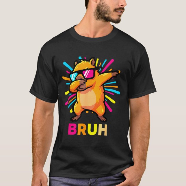 Camiseta Cute Dabbing Capybara Funny Animal Meme Capy Lover (Anverso)