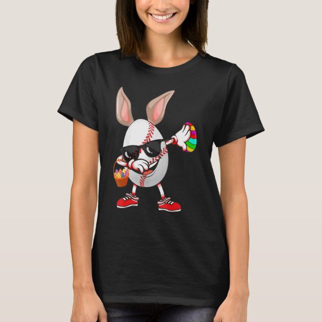 Camiseta Cute Dabbing Easter Bunny Egg Hunt Niños Chicas (Anverso)