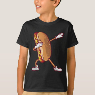 Camiseta Cute Dabbing Hot Dog Diseño Para Niños Hombres Muj