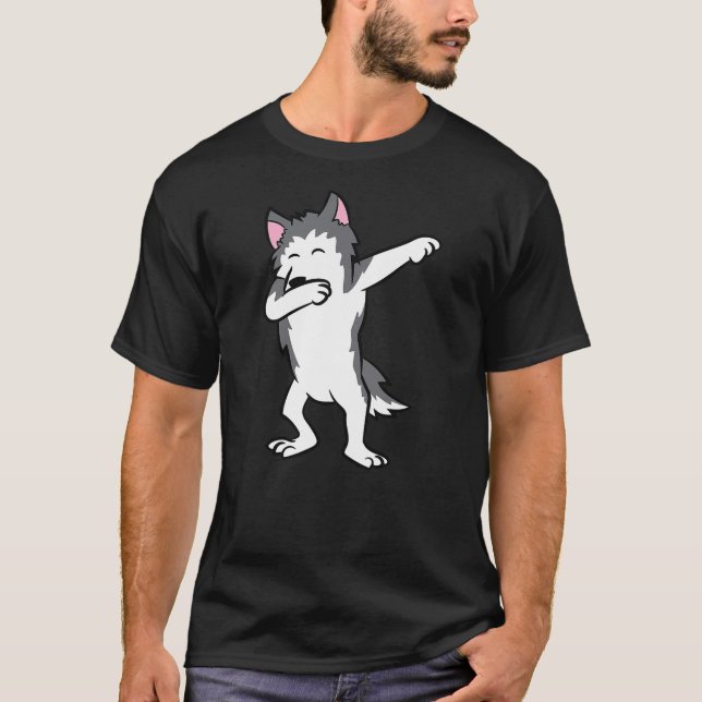 Camiseta Cute Dabbing Husky Dog Love Huskies Kids Husky (Anverso)