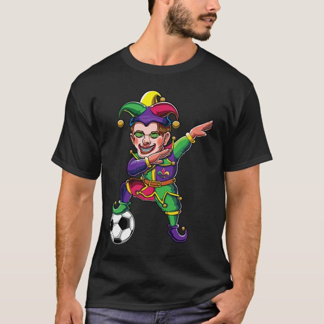 Camiseta Cute Dabbing Mardi Gras Jester Soccer Lover Dab Co (Anverso)