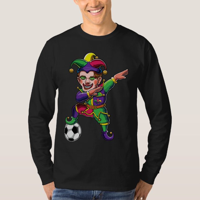 Camiseta Cute Dabbing Mardi Gras Jester Soccer Lover Dab Co (Anverso)