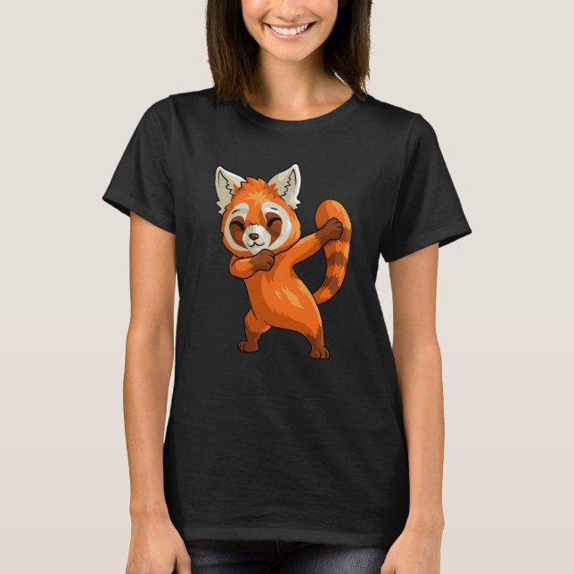 Camiseta Cute Dabbing Red Panda For Boys Girls Red Panda (Anverso)