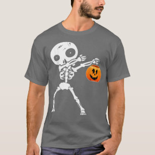 Camiseta Cute Dabbing skeleton Jack O Lantern Pumpkin Happy