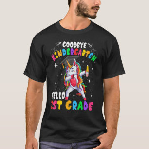 Camiseta Cute Dabbing Unicorn Adiós Kindergarten Hola 1