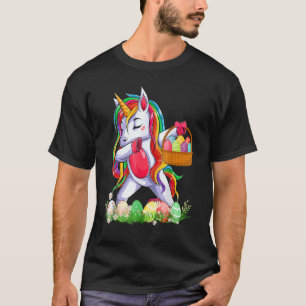 Camiseta Cute Dabbing Unicornio Cestas de Huevos de Pascua 