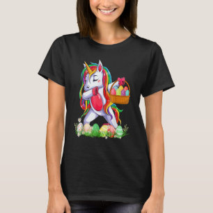 Camiseta Cute Dabbing Unicornio Cestas de Huevos de Pascua 