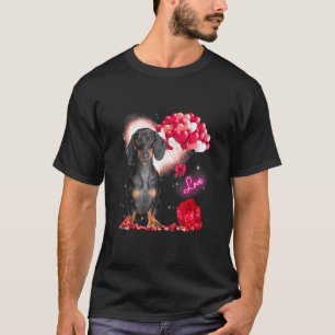 Camiseta Cute Dachshund Balloon El día de San Valentín Vale