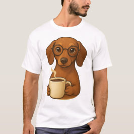 Camiseta Cute Dachshund Coffee Lover T-Shirt – Funny Sausag