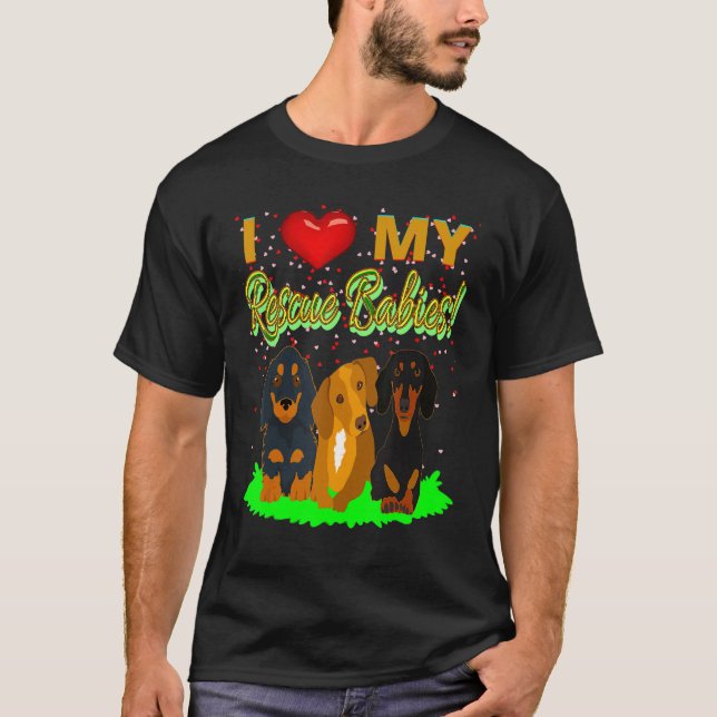 Camiseta Cute Dachshund Gracioso Perro Wiener Me Encanta Mi (Anverso)