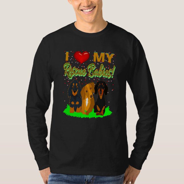 Camiseta Cute Dachshund Gracioso Perro Wiener Me Encanta Mi (Anverso)