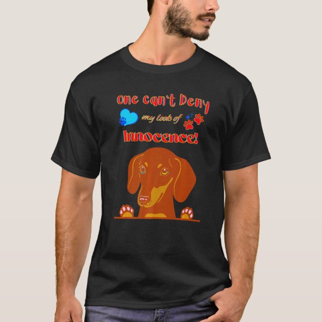 Camiseta Cute Dachshund Gracioso Perro Wiener Mi Mirada De  (Anverso)