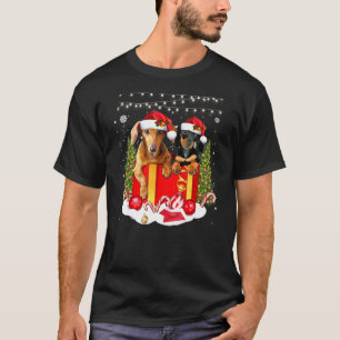 Camiseta Cute Dachshund In Box Ilumina A Navidades Xmas Dox