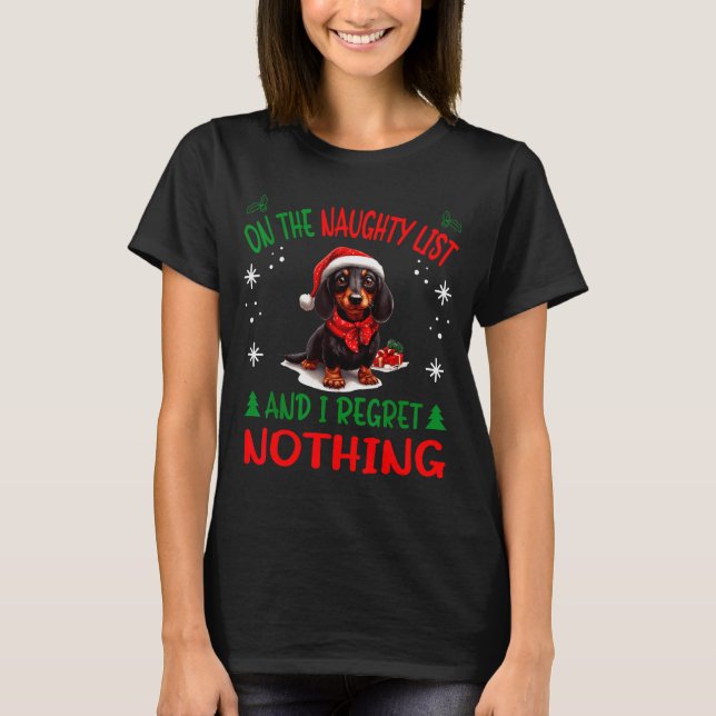 Camiseta Cute Dachshund Wiener Doxie Dog Dog Christmas On T (Anverso)