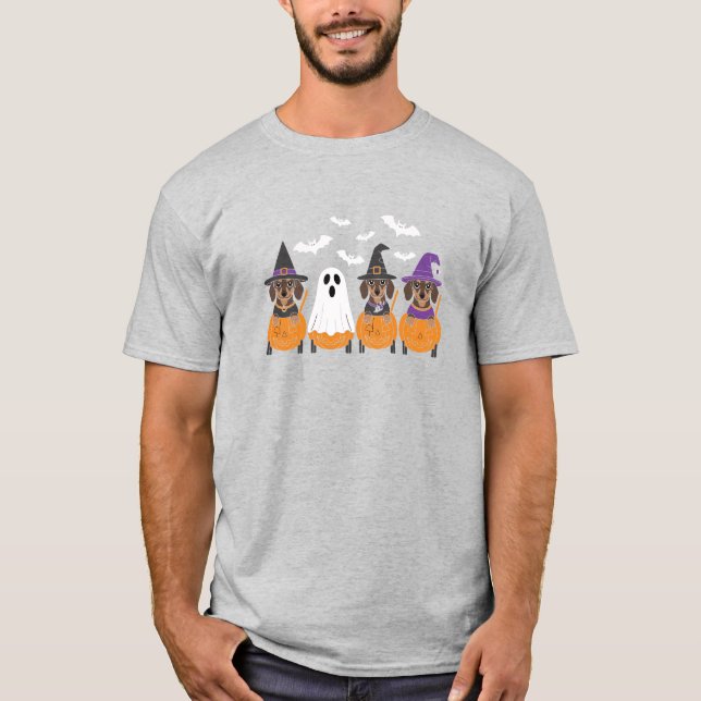 Camiseta Cute Dachshunds Halloween Party (Anverso)