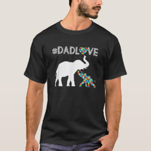 Camiseta Cute Dad Love Elephant Heart Autism Awareness Mont