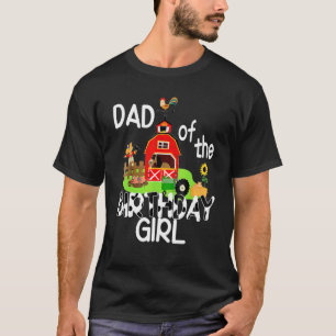 Camiseta Cute Dad Of The Birthday Chica Cow Farm Barnyard P