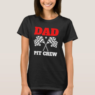 Camiseta Cute Dad Pit Crew Checkered Flags Carreras de cump