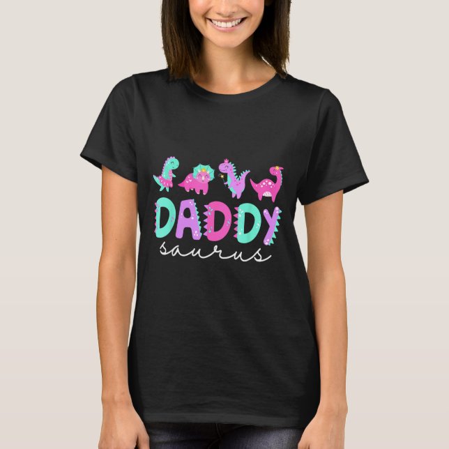 Camiseta Cute Daddy Saurus Dad Dinosaur Birthday Boy Girl F (Anverso)
