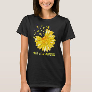 Camiseta Cute Daisy Butterfly Cinta Amarilla Spina Bifida A