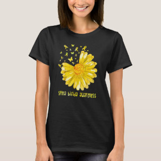 Camiseta Cute Daisy Butterfly Cinta Amarilla Spina Bifida A