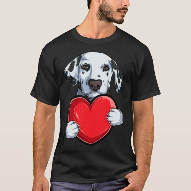 Camiseta Cute Dalmatian Valentine s Day Dog  Dalmatian (Anverso)