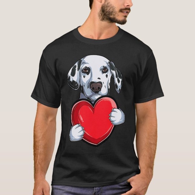 Camiseta Cute Dalmatian Valentine's Day Dog  Dalmatian (Anverso)