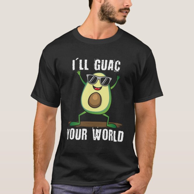 Camiseta Cute dancing avocado  guac your world  vegan (Anverso)