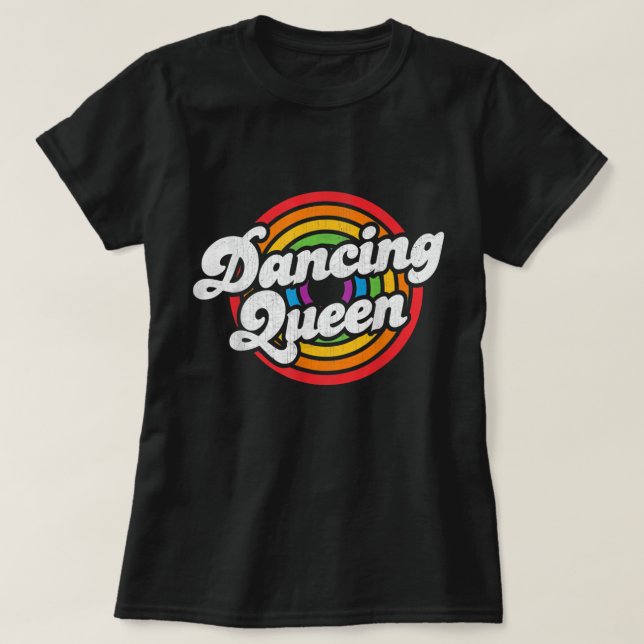Camiseta Cute Dancing Queen Roller Disco Juego de disquetes (Diseño del anverso)