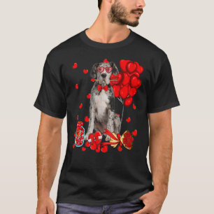 Camiseta Cute Dane Dog Funny Heart El día de San Valentín D