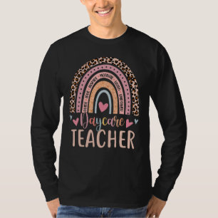 Camiseta Cute Daycare Teacher Rainbow Leopardo Imprimir Chi
