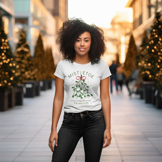 Camiseta Cute de Besos de Muérdago y Deseos de Nav