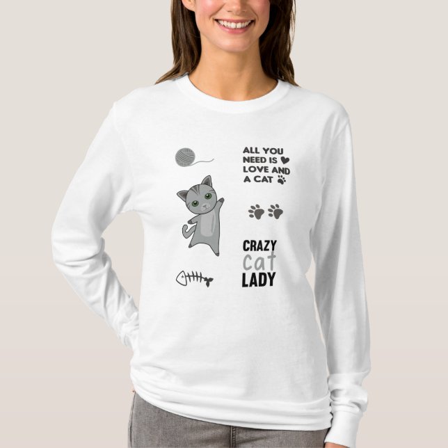 Camiseta Cute de gato Pegatina Set Sayings Paws (Anverso)