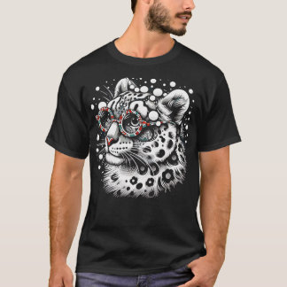 Camiseta Cute de leopardo de la nieve Big Cat Animal Art 2