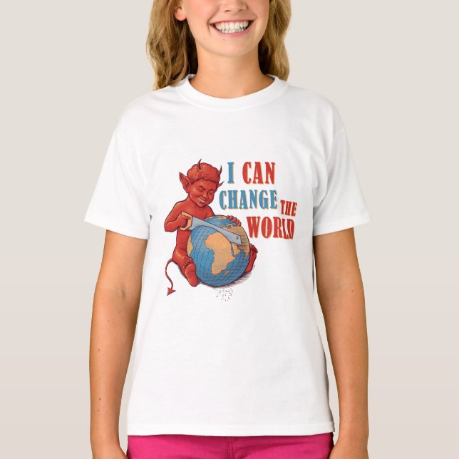 Camiseta Cute Devil Kid Cartoon – Funny Dark Humor Design (Anverso)