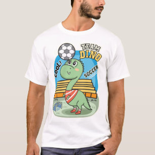 Camiseta Cute dino soccer player 1