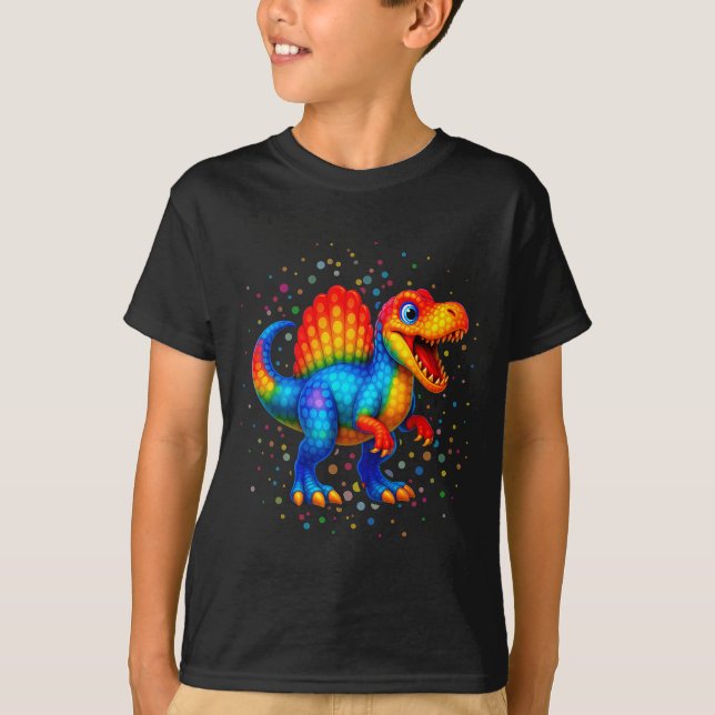 Camiseta Cute Dino Spinosaurus Polka Dot Student Dot (Anverso)