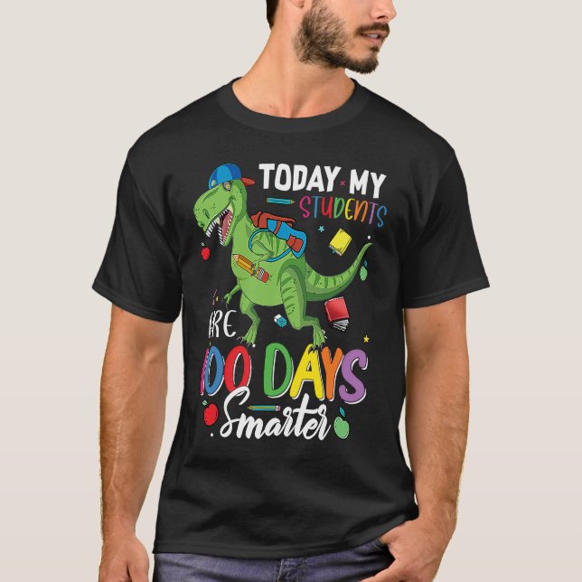 Camiseta Cute Dinosaur 100 Days of School Pre K Teachers Me (Anverso)