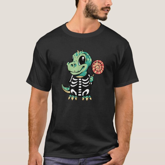 Camiseta Cute Dinosaur Funny Halloween (Anverso)