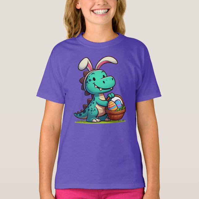 Camiseta Cute, dinosaurio conejito de Pascua (Anverso)