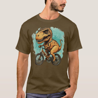 Camiseta Cute dinosaurio en un dino de bicicleta t rex cicl