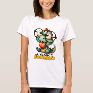 Camiseta Cute dinosaurio soy alérgico a las mañanas