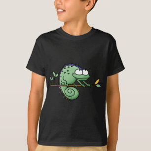 Camiseta Cute divertido camaleón dibujo lagarto verde