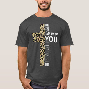 Camiseta Cute Do Not Fear Religiosa Christian Mom Leopard P