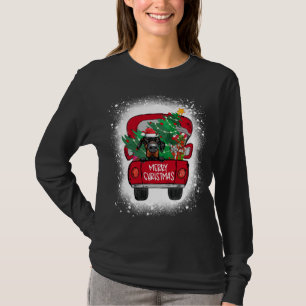 Camiseta Cute Doberman Pinscher Camión Rojo Feliz Navidad B