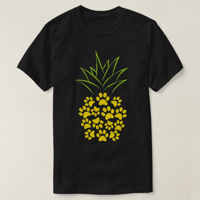 Camiseta Cute Dog Paw Pineapple (Diseño del anverso)