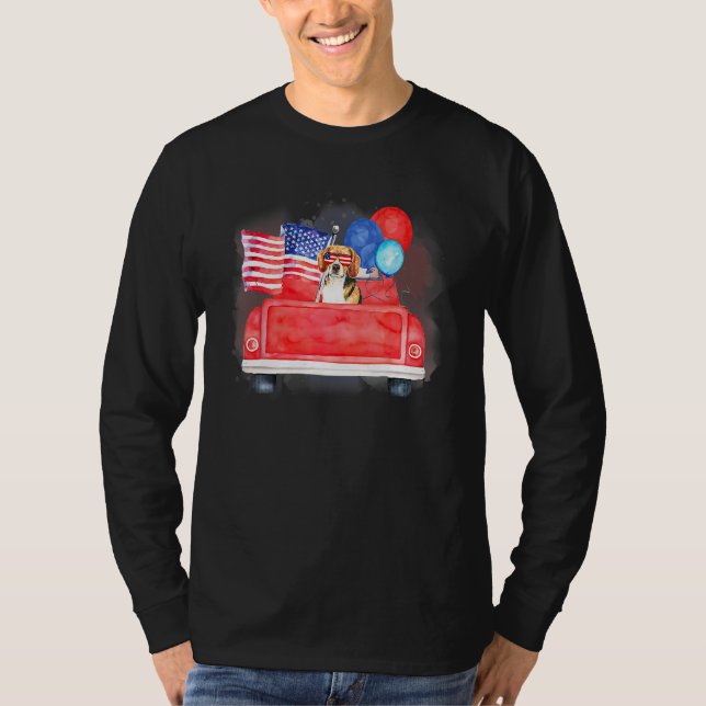 Camiseta Cute Dog USA American Flag Patriotic 4th Of July R (Anverso)