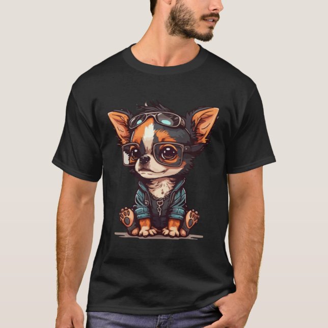 Camiseta Cute Dog with Sunglasses  1 (Anverso)